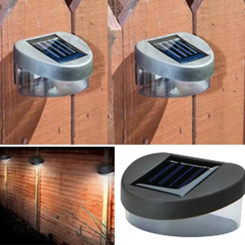 

1pc New Solar LED Lamp Waterproof Pathway Stairs Lamp Light Energy Saving 2LED Solar wall Lamp for Garden Decoration night light