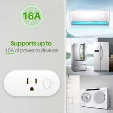Новейший 16А мини США штекер умный WiFi беспроводной разъем розетка пульт дистанционного управления выключатель питания таймер экономит мощность Голосовое управление