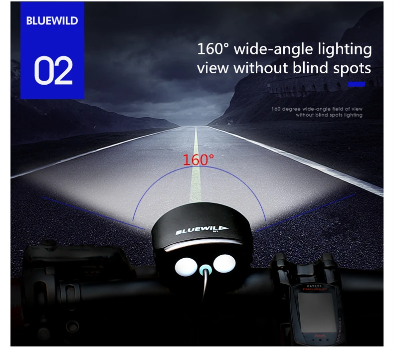 Sale BLUEWILD M1 Waterproof Bicycle Light CREE T6 XM-L2 LED 2000 lumen Cycling Lamp Bike Light 10400mAh Power Bank Charge for iPhone 2