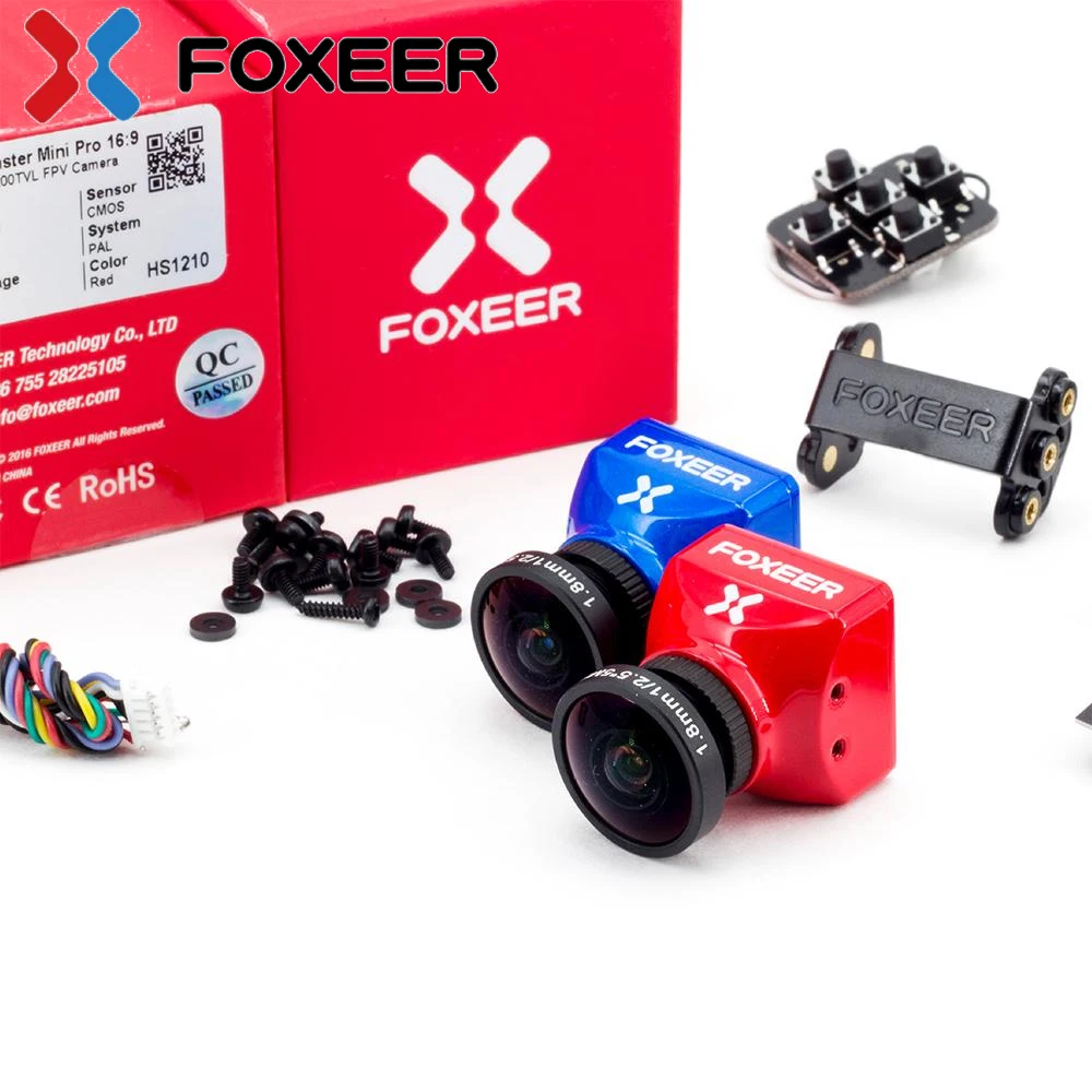 Foxeer Mini Pro 1/2. " CMOS 1,8/2,5 мм 1200TVL 16:9 PAL/NTSC переключаемая WDR FPV камера для Мультикоптер RC Drone часть Асса