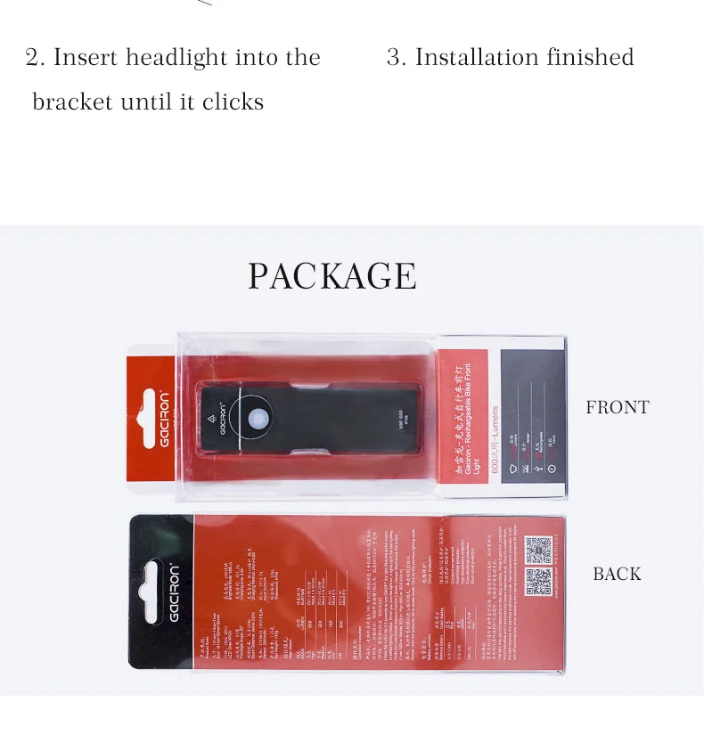 Sale GACIRON Bike Bicycle Light Cycling 600 Lm Front Lights Bike Handlebar LED Flashlight USB Rechargeable IPX6 Lamp Headlight 5 Mode 30