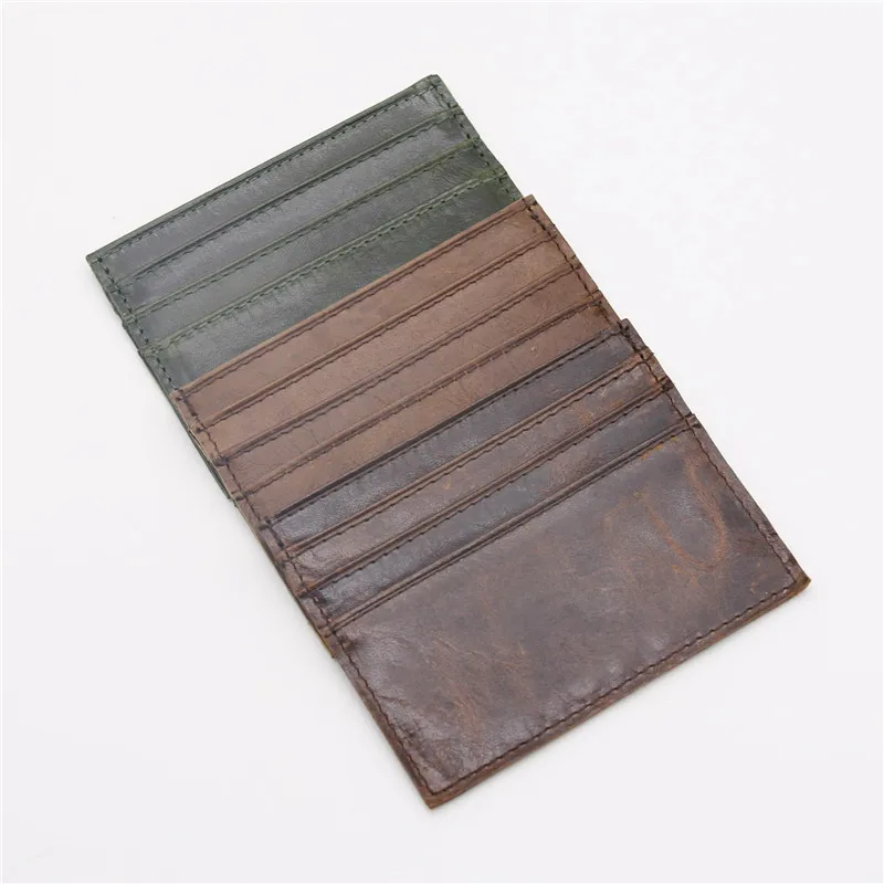 

Super Slim Soft Wallet 100% Cowhide genuine leather mini credit card wallet purse Business card holders Men Wallet Thin Small