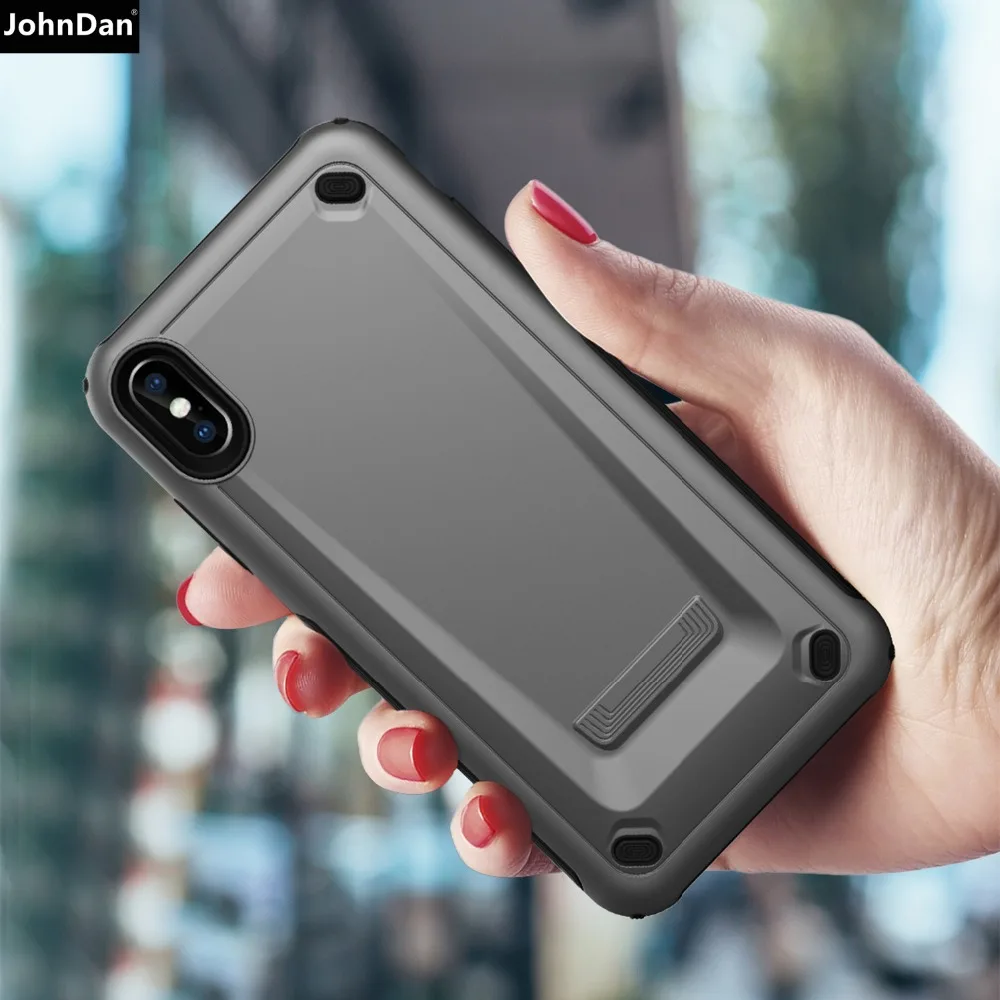 

For Apple iPhone XS Max XR X 6 6s 7 8 Plus Silicone +PC Anti Shock Impact Armor Case For iPhone 6s 8 7 Plus 3D Full Body Cover