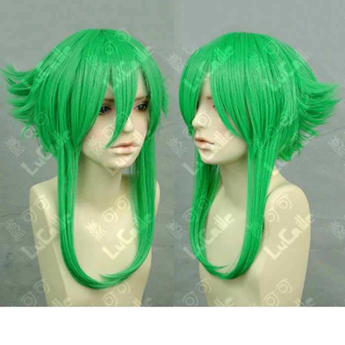  VOCALOID Megpoid Gumi Anti-Alice Grass Green Heat Resistant Hair Cosplay Costume Wig + Free Wig Cap