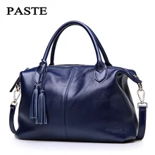 100% VERDADERO Cuero Genuino Natural mujeres de los bolsos de cuero de Alta calidad famoso diseñador de la marca bolsa de mensajero bolsas de hombro de La Borla