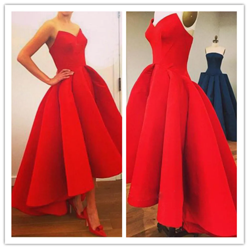 Женское Ассиметричное платье длиной до лодыжки без бретелек красного цвета S до XL Свадебные/Бальные вечерние платья