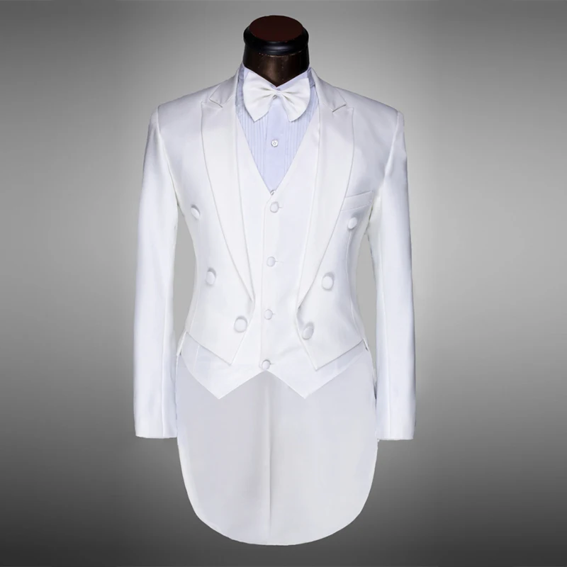 Classic Design Men Black&White Wedding Suit/Groom Tuxedo/Evening Party/Costumes Tailcoat 4pieces Blazer(Jacket+pants+Belt+Tie) Classic Design Men Black&White Wedding Suit/Groom Tuxedo/Evening Party/Costumes Tailcoat 4pieces Blazer(Jacket+pants+Belt+Tie)