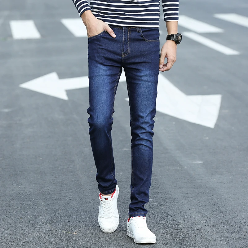 

classic fashion men's slim jeans pants with spandex casual denim long pants