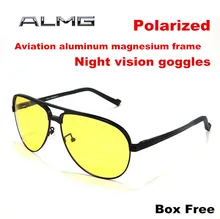 2015 Aluminum Magnesium Men Polarized Driving Sunglasses Yellow Lens Night Vision Driving Glasses Polaroid Goggles Reduce Glare