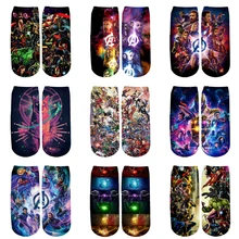 Носки с героями комиксов Marvel, Мстителей, комиксов, героев из мультфильма «Железный Капитан Америка», Теплые повседневные носки до колена с противоскользящей прострочкой