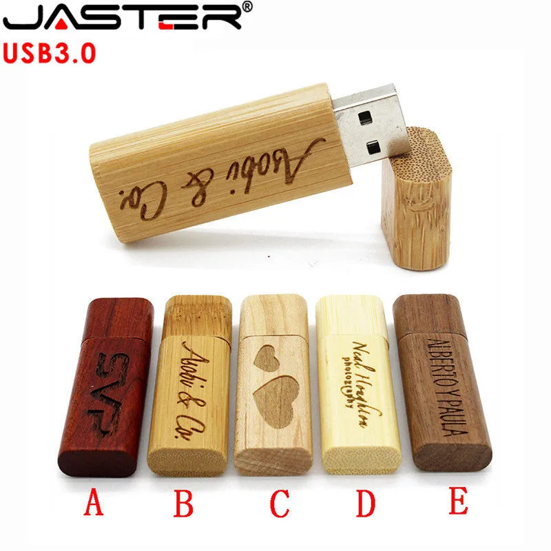 JASTER USB 3,0 Логотип Деревянный бамбуковый USB флеш-накопитель ручка драйвер деревянная Флешка 4 ГБ 16 ГБ 32 ГБ 64 ГБ креативный персональный логотип высокая скорость