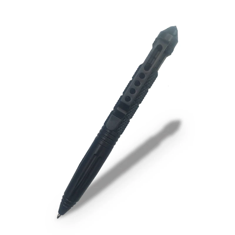 1 шт. многофункциональная ручка тактическая Вольфрамовая сталь вращающийся инструмент унисекс ручка для окна стекло металлическая шариковая многофункциональная - Цвет: Черный
