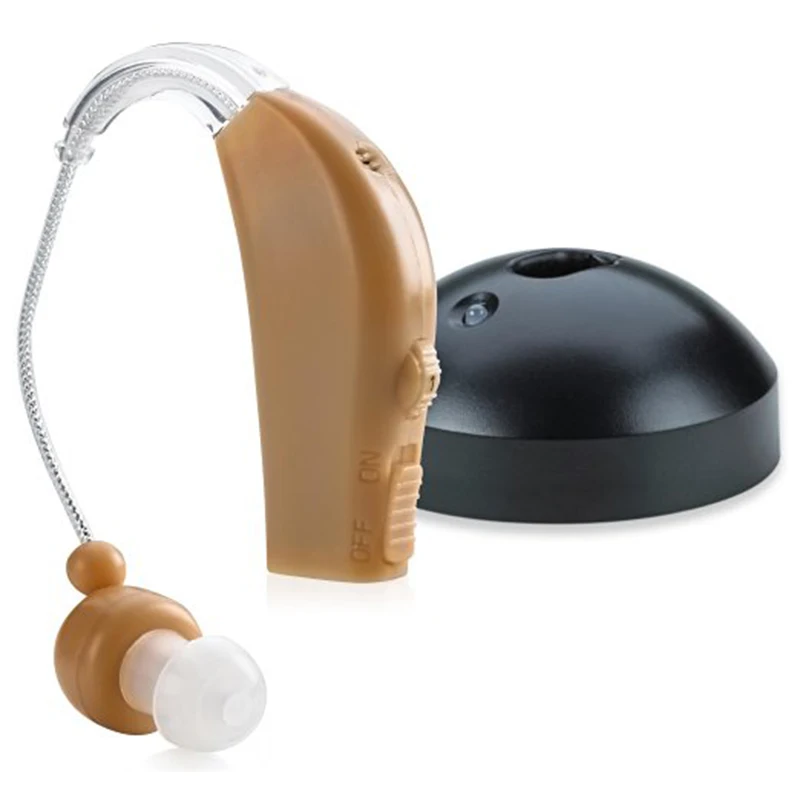Слуховой аппарат перезаряжаемый за ухом свет носить удобный четкий звук Слуховые аппараты усилитель для глухих пожилых людей