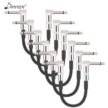 Доннер 1/3, 6 штук в партии, гитарная педаль кабель патч 15 см 1/4 дюйма Угловые аудио разъем инструмент Соединительные кабели Аксессуары для гитары