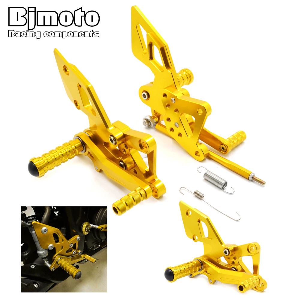 

Aluminum yzf Rearset Rear Set Footpegs Adjustable Set For Yamaha Yzf R3 2015 2016 2017 2018 YZFR3 ABS 2017 2018 yzfr25 2013-2018