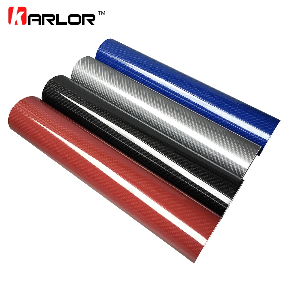 Wide-Used 2D 3D 4D 5D Glossy Real Carbon Fiber Vinyl Tape Wrap Sticker Black HD