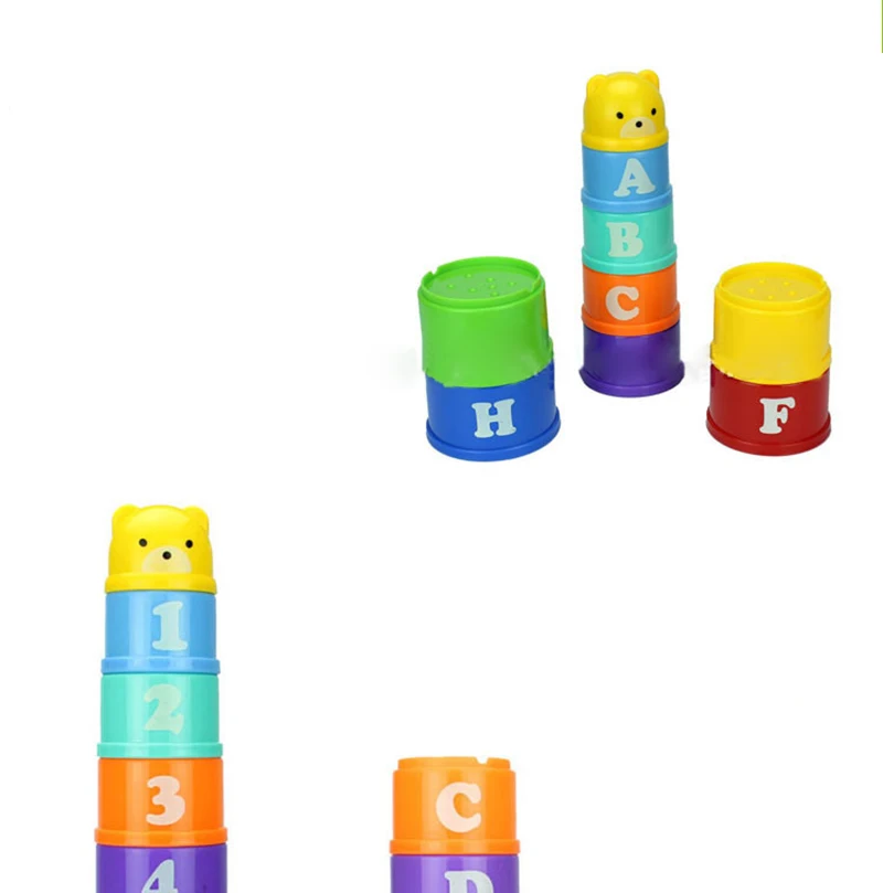 8 шт. Развивающие игрушки для малышей 6 месяцев+ цифры буквы фолдинд стек башня из чашек детей раннего интеллекта