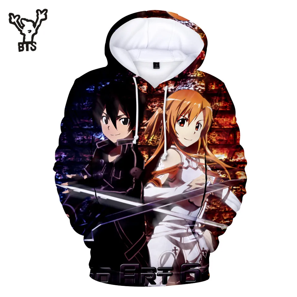 Billig Hot Anime Schwert Kunst Online 3D Drucken Hoodies Junge Mädchen Langarm Freizeit Mit Kapuze Sweatshirt Yong Menschen Fashion Hoodies