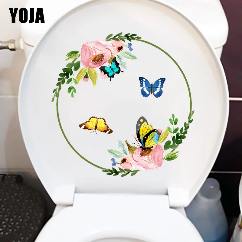 

YOJA 19.8X20CM Hand-Painted Creative Wreath Wall Sticker For Kids Rooms Fresh Toilet Seat Decals T1-2347