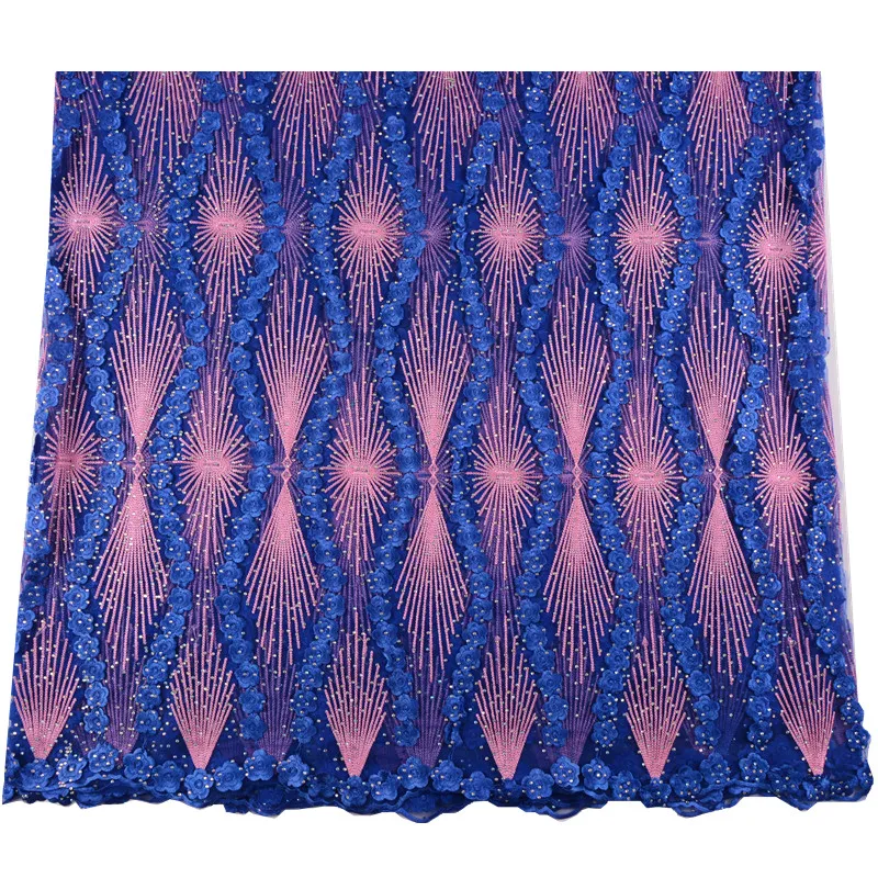 Французская белая кружевная ткань свадебное Высокое качество Африканский тюль Кружевная Ткань 5 ярдов 3D Цветы Тюлевое кружево с вышивкой ткань A999