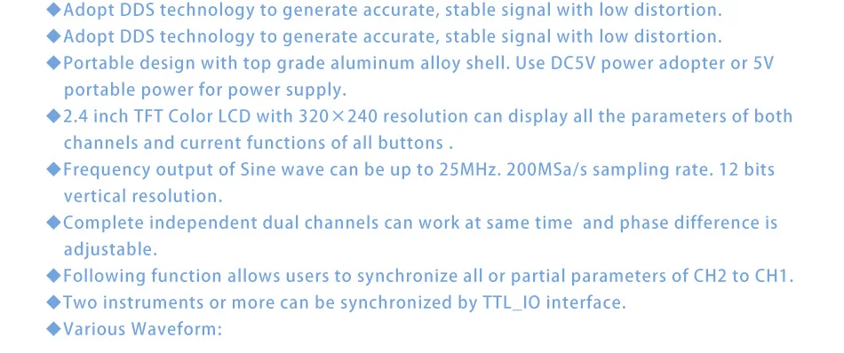 FY2300-6MHz произвольной формы двухканальный высокочастотный генератор сигналов 200MSa/s 100 МГц Частотомер