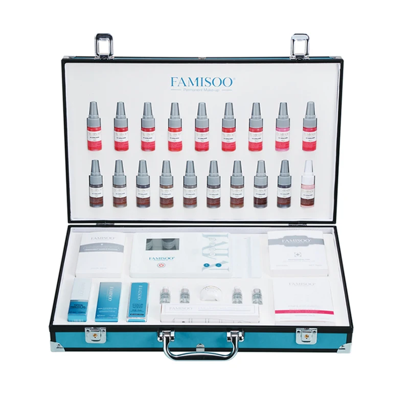 

FAMISOO Microblading Kit Permanent Makeup Machine Pigment Needle Eyebrow Microblading Pigment Tattoo Kit Makeup Tool Glitter