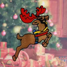 Новогодняя силиконовая стеклянная наклейка Navidad, большие оконные стеклянные двери, Рождественские декоративные наклейки, инструменты для декора рождественской атмосферы