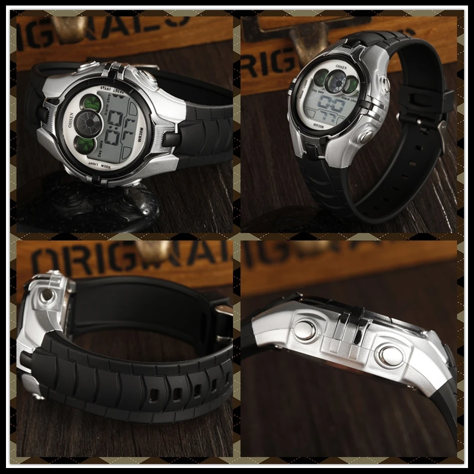 OHSEN Boys Kids Children Quartz Sport Watch Alarm Date Chronograph Watches LED Back Light Waterproof Wristwatch Student Clock (35)