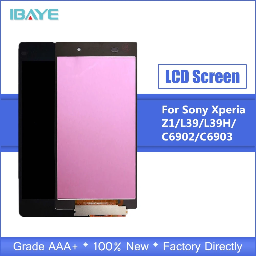 

For Sony Xperia Z1 Screen LCD Display L39 L39H C6902 C6903 LCD Touch Digitizer Assembly + Adhesive + Tools