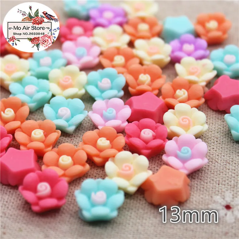 30Pcs 7//8/" 22mm Mixed Resin flatback cabochons Daisy Flower Appliques for Craft