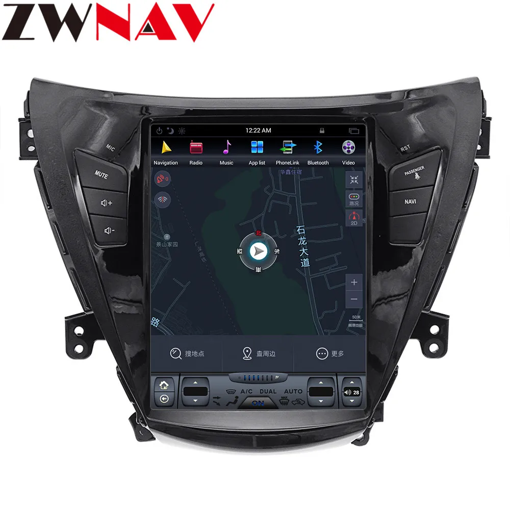 Clearance Android 7.1 Tesla Screen 10.4" Car Stereo For Hyundai Elantra 2011-2013 Auto Radio GPS Navigation Multimedia Headunit 1