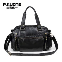 P. KUONE СПЕЦИАЛЬНОЕ ПРЕДЛОЖЕНИЕ Мужская сумка через плечо известный бренд мягкая сумка из искусственной кожи Большая вместительная Дизайнерская Дорожная сумка мужская сумка через плечо