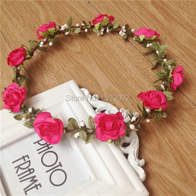 6ピース ロット音楽祭花クラウン花嫁介添人ヘアアクセサリー素朴な結婚式の頭飾りブライダル花ヘアバンド女性サークレット Bridesmaid Hair Accessories Headdress Bridalwedding Headdress Aliexpress