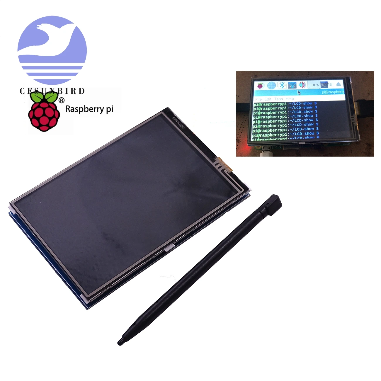 

3.5 inch TFT LCD Display Screen with Touch Panel 320*480 for RPi1/RPi2/raspberry pi3 Board V3