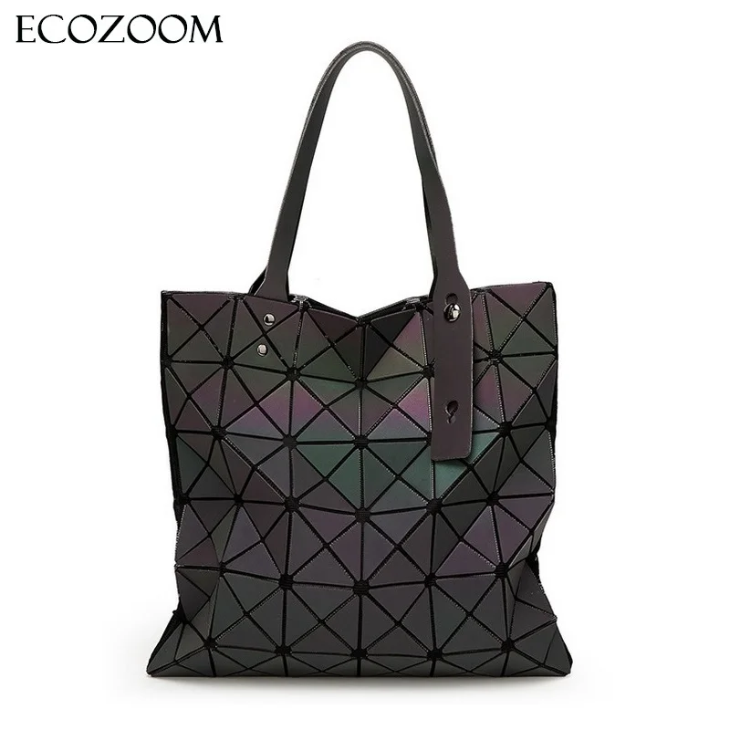 

Women BaoBao Bag Geometry Luminous Handbag Matte Plain Folding Bags PU Casual Tote Bao Bao Package Noctilucent Shoulder Bags