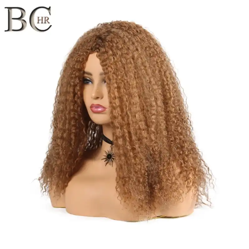 Bchr Dlinnyj Afro Kurchavyj Zavityj Parik Korichnevyj Sinteticheskij Parik Afrikanskaya Pricheska Vysokotemperaturnoe Volokno Dlya Chernyh Zhenshin Aliekspress