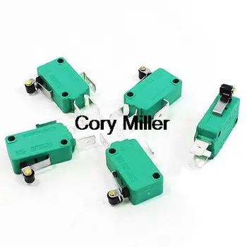

250VAC 16A SPDT 1NO 1NC 3 Pins Short Hinge Roller Lever Microswitch Green