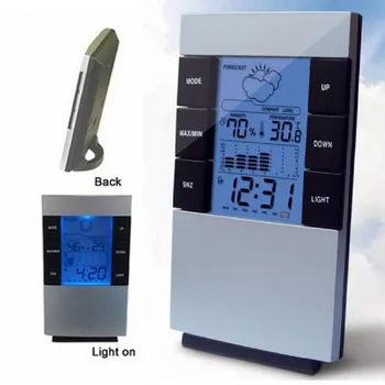 

Multifunctional Home Humidity Thermometer LCD Digital Hygrometer Temperature Meter Clock Measurement Device 0-50C/20% -99% RH