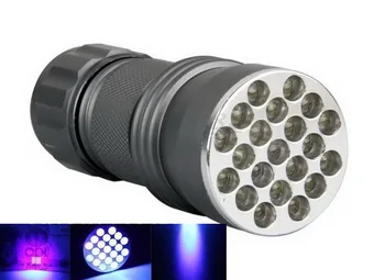 

by dhl 100pcs practical 21 LED UV Light 395-400nm LED UV Flashlight torch lamp UV adhesive curing Travel safety UV detection