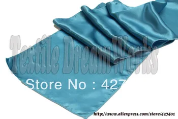 

Aqua 12"x108" Satin Table Runner Wedding Decoration/Party Decoration/ Wedding Party Supply Adornment Colors