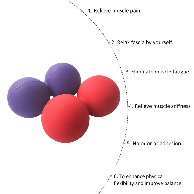 Арахис Массаж мяч двойной Лакросс массаж мобильности мяч для физиотерапии глубокий массаж тканей инструмент для Миофасциальный Релиз