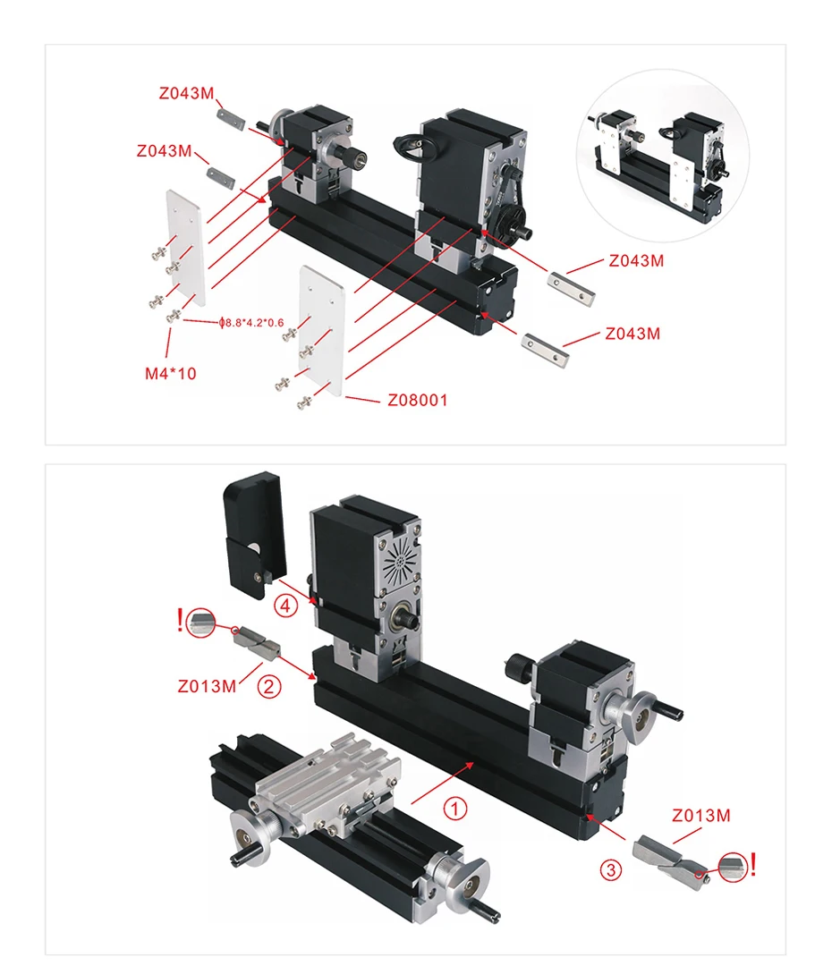 TZ20002MGP DIY Гальванизированный BigPower мини металлический токарный станок, 60 Вт 12000 об/мин мотор, стандартизированное образование детей, лучший подарок