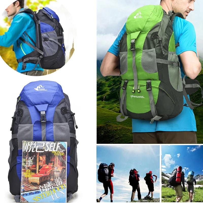  Hot 50L Large Waterproof Climbing Hiking Backpack Rain Cover Bag Camping Mountaineering Backpack Sp - 32857789398