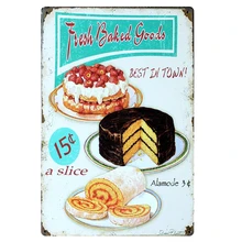 [Mike86] свежий хлебобулочные изделия Новинка года металлический Настенная Наклейка Арт Декор старинные изделия и народное ремесло картина для паба 20*30 см, в ассортименте предметы B-264