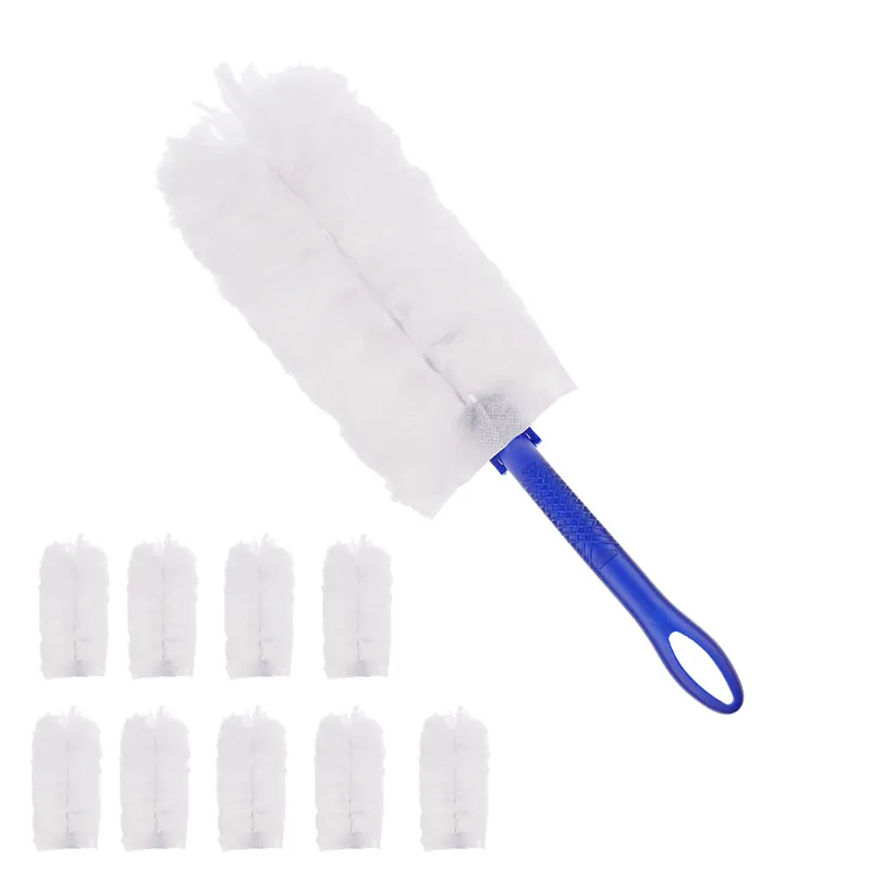 

1set Folding anti-static Soft Microfiber Duster Brush with replace cleaning cloth for car Furniture window cleaner Cleaning tool