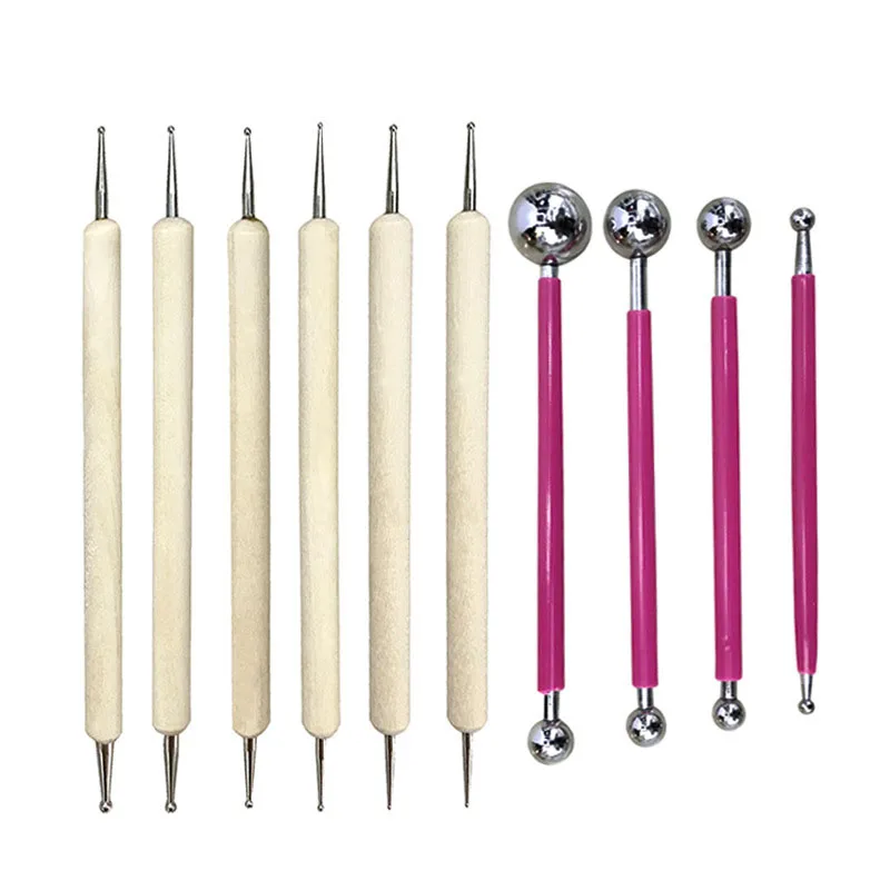 

10 Pcs Ball Stylus Dotting Tools Clay Ceramics Pottery Carving Embossing Sculpting Set UYT Shop