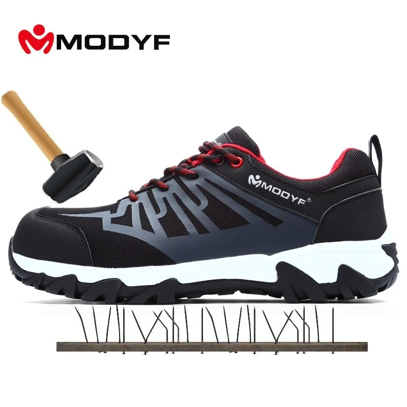 

MODYF Brand Work Boots Construction Men's Outdoor Steel Toe Cap Shoes Men Puncture Proof High Quality Safety Shoes