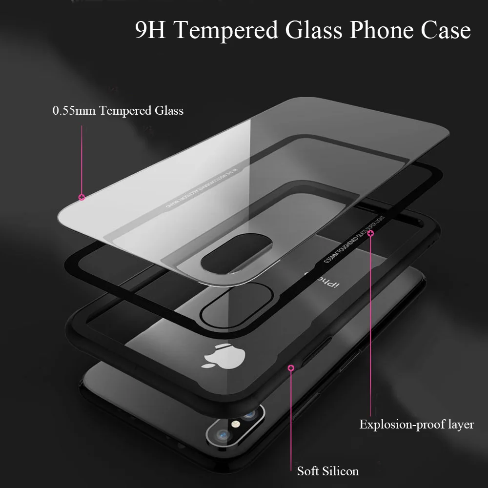 2-BALMORA-Tempered-Glass-Phone-Case-For-iPhone-7-8-Cases-0-55MM-Protective-Glass-Cover-For iphone6 6s plus X Clear cases