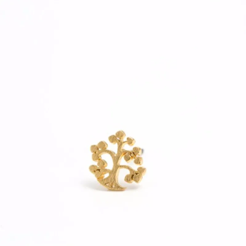

Stainless Steel Piercing Gold Color Tree of Life Earrings For Women Studs Trendy Plant Jewelry Birthday Gift Brinco Earring