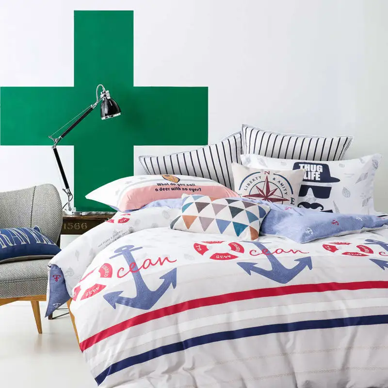 summer sailing boat anchor bedding set queenfull size kidsboys duvet cover pillowcase - Kids Sheets Boys summer sailing boat anchor bedding set queenfull size kidsboys duvet cover pillowcase - Kids Sheets Boys